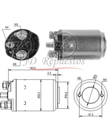 Solenoide Volkswagen Saveiro Diesel (wapsa) 12v (9331451010)