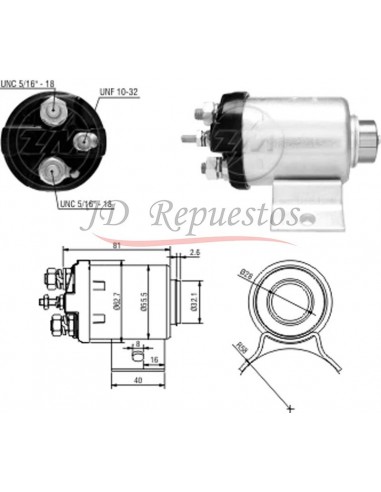 Solenoide D-massey Ferguson C/motor Perkins 12v