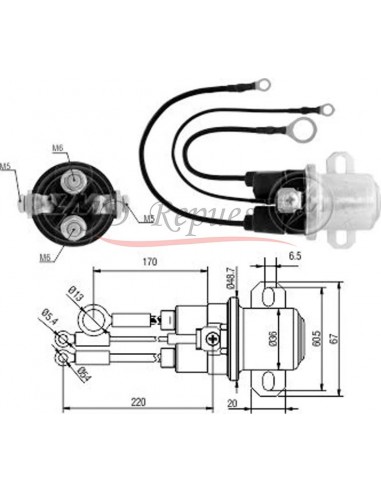 Solenoide Auxiliar D.remy 39mt 12v.