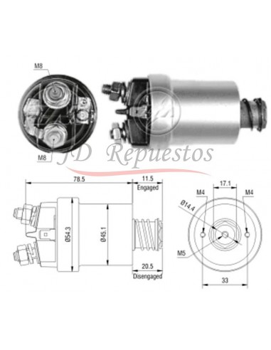 Solenoide Peugeot,dodge 1500 Indiel 12v