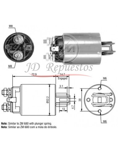 Solenoide Honda-nissan (hitachi) 12v