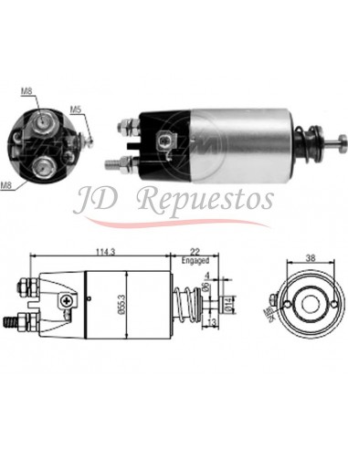 Solenoide Caterpillar- Mitsubishi (b2375) 24v