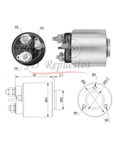 Solenoide Peugeot 205 (valeo) 12v