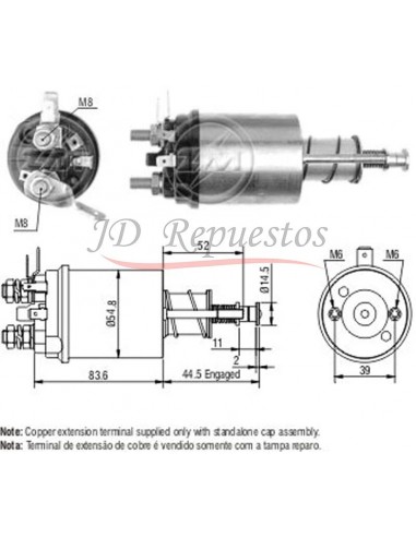 Solenoide Massey Ferguson (lucas) 12v