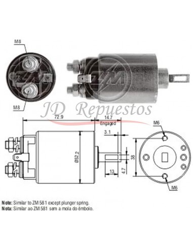 Solenoide Bmw Diesel-m.benz Mb180 (bosch) 12v