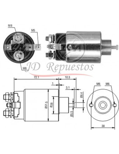 Solenoide Ford Ranger Diesel-jeep Cherokee Y Gran (mitsubishi) 12v