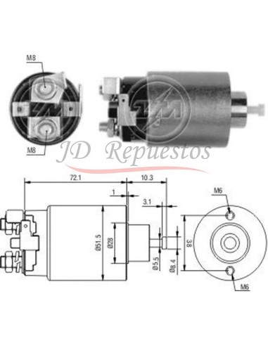 Solenoide Mitsubishi-mazda-nissan (mitsubishi) 12v