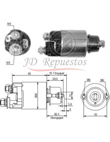 Solenoide Kubota Equipos Y Tractor 12v