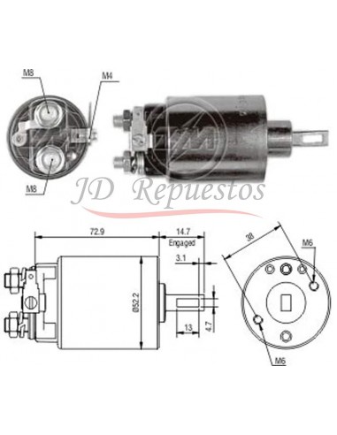 Solenoide Isuzu Cargo 2.1 12v. (hitachi)