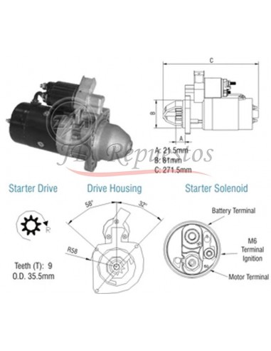 Motor De Arranque Fiat Ducato 2.5d-iveco Daily 2.5d (0001218159)