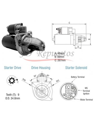 Motor De Arranque M.benz 709/710/912/1114/1517/1518/1620-pdm (r) 12v 2.2kw