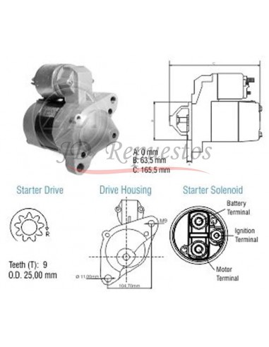 Motor De Arranque Nissan March/ Renault Clio,kangoo,logan,sandero (d.remy) 12v 0,75kw