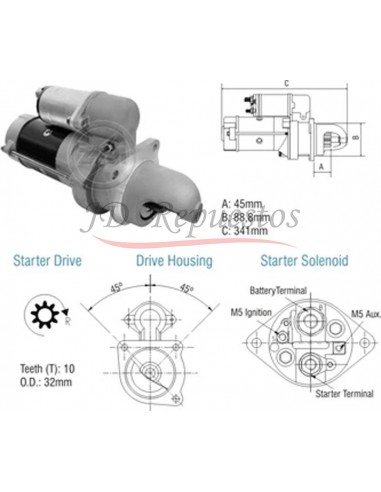 Motor De Arranque Ford F12000,f14000 - 28mt 12v (r) 2,9kw (10479634)