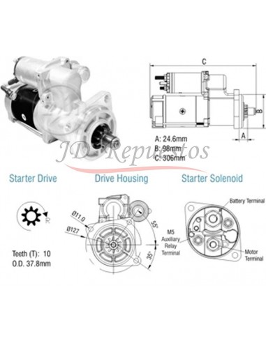 Motor De Arranque Vw 13180,15180,15190,17210,17230,17260 (8200357)