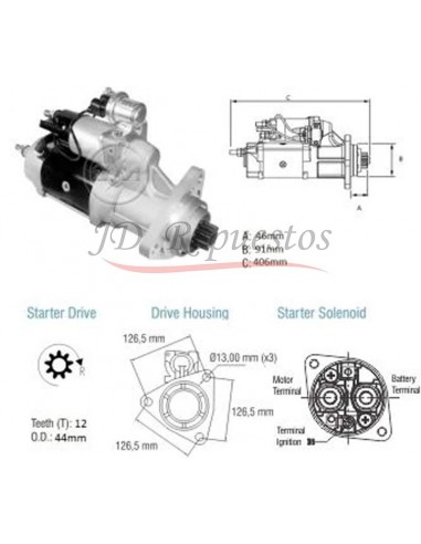 Motor De Arranque Vw 17320e,18310 Titan Tractor, 18320 (8200053)