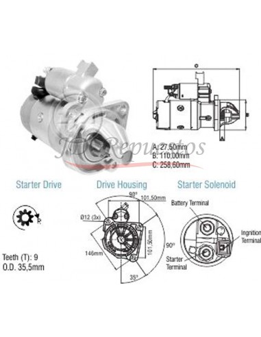 Motor De Arranque Ford F-250 Motor Mwm Sprint 6.07tca 4.2l 12v 3,0kw