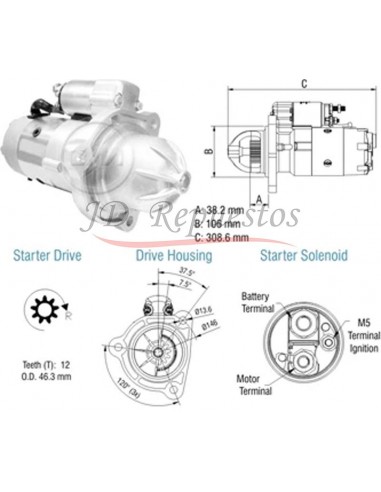 Motor De Arranque Vw 17220,17310,18310 Titan Tractor (35261135)