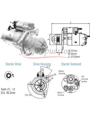 Motor De Arranque Internacional (35259730) 12v 5,0 Kw