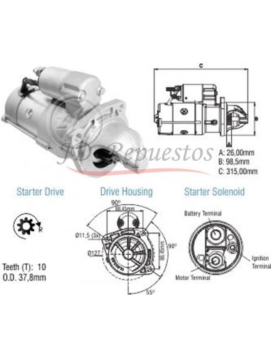 Motor De Arranque Arranque Ford Cargo 1618 / Vw 16180-16210-17240