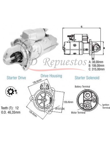 Motor De Arranque Arranque Vw Titan 17310-18310-26220-26310 (20022006)