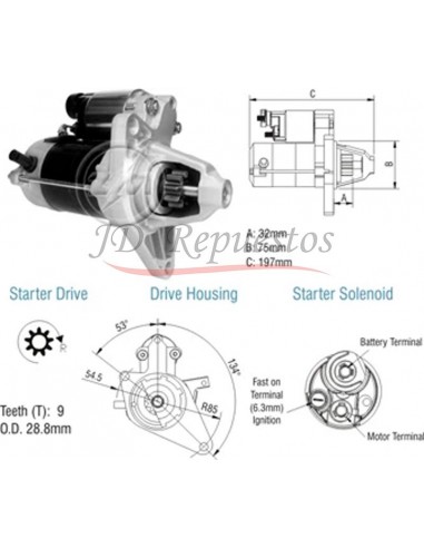 Motor De Arranque Honda Civic 1.7 (228000-9641) Pmgr (r) 12v 0,8kw