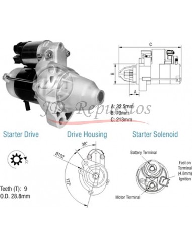 Motor De Arranque Honda Fit (428000-3390) Pmgr (r) 12v 0,8kw