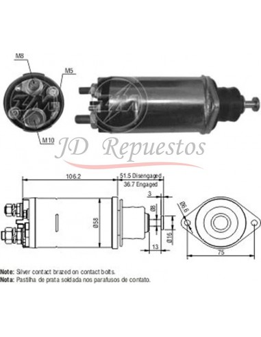 Solenoide 28 Mt (d. Remy) 24v