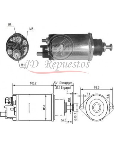 Solenoide Cummins L1033 (leece Neville) 12v