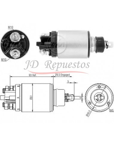 Solenoide Case / M.ferguson / Valtra - 12v (ficha 1 Pin)