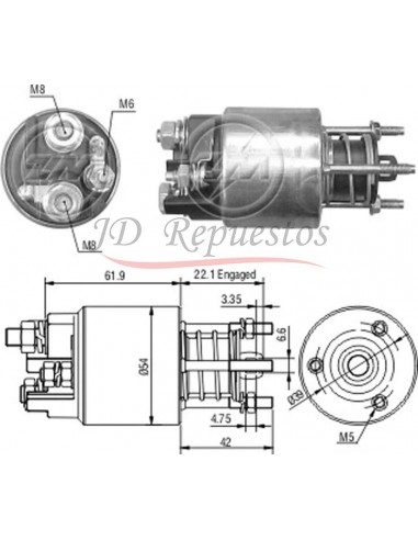 Solenoide Nissan Primera 1.6 (m.marelli 85541210) 12v