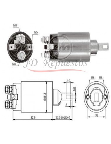 Solenoide Mazda Diesel-dodge (mitsubishi)m372x00171 12v