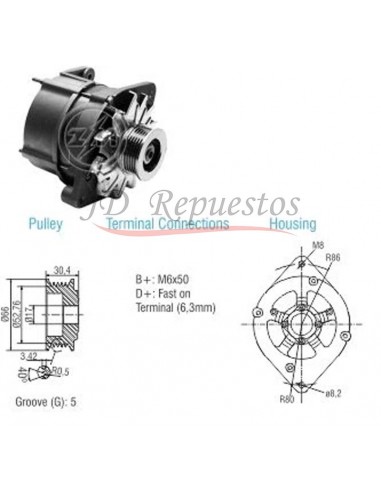 Alternador Chev Blazer,ipanema, Kadett, Monza, S1 (9129080169) 12v