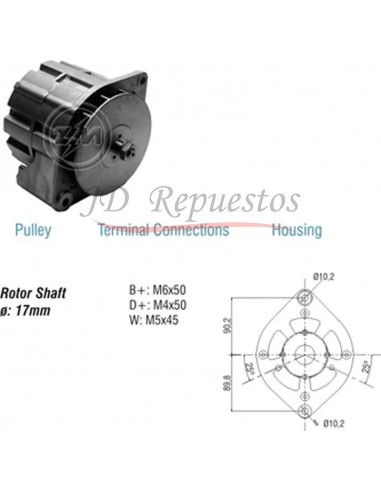 Alternador Scania 112 / 113 / N855 / Nt855 ( Bosch 9120080144 )