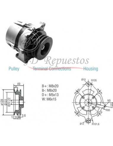 Alternador Omnibus El Detalle-m.benz 1620/1315 (om447/449)