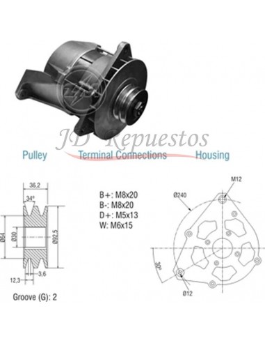 Alternador Scania F113/k113 Tipo T1 (r) 28v 105a