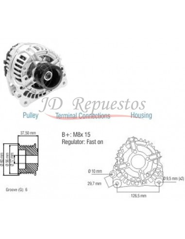 Alternador Alternador Vw Golf / Bora / Audi A3