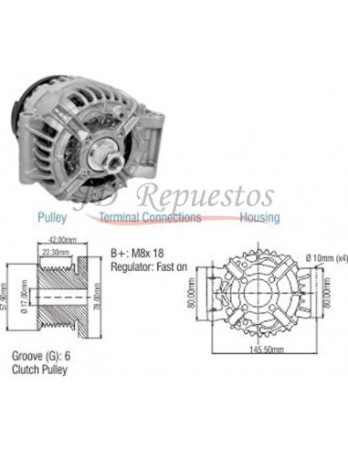 Alternador Renault Clio,espace,kangoo,laguna,megane,scenic (439431) 12v