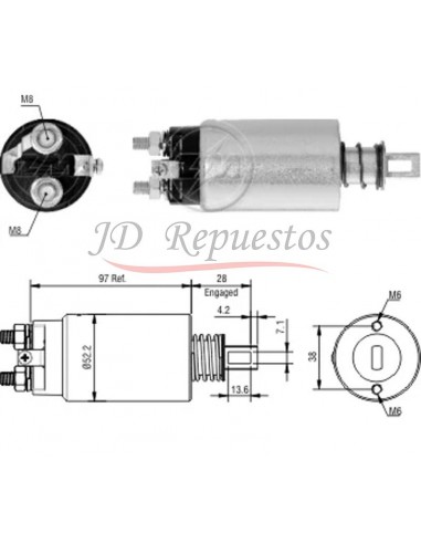 Solenoide Nissan Pick-up C/motor Sd33, Safari (227037001) 24v