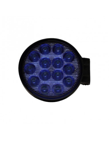 Faro De 14 Led Redondo 42 Watts 6cm Profundidad Azul 12v - 24v Ilimunacion Spot