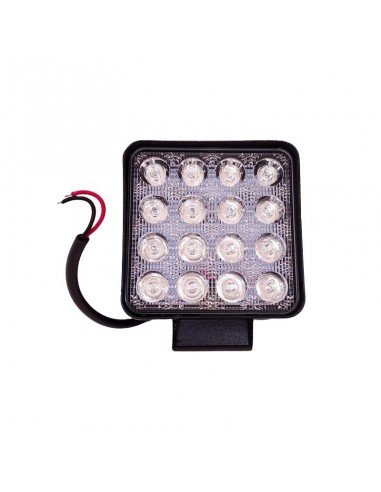 Faro De 16 Led Cuadrado 48 Watts 6cm Profundidad Azul 12v - 24v Iluminacion Spot