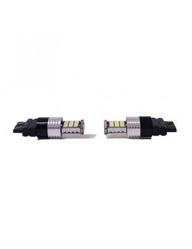 Led Señalizacion Canbus 3157  P27/7w 2 Polos Culote Plastico 45 Led 3014 Smd - Canbus - Blanco 12v - 24v X 2 Unidades