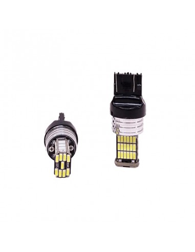 Led Señalizacion Canbus 3157 2 Polos Sin Culote 45 Led 3014 Smd - Canbus - Blanco 12 X 2 Unidades