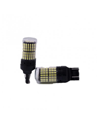 Led Señalizacion Csp Canbus7443 - 12066 W21/5w 2 Polos Sin Culote 144 Led - Canbus - Blanco 12v - 24v X 2 Unidades